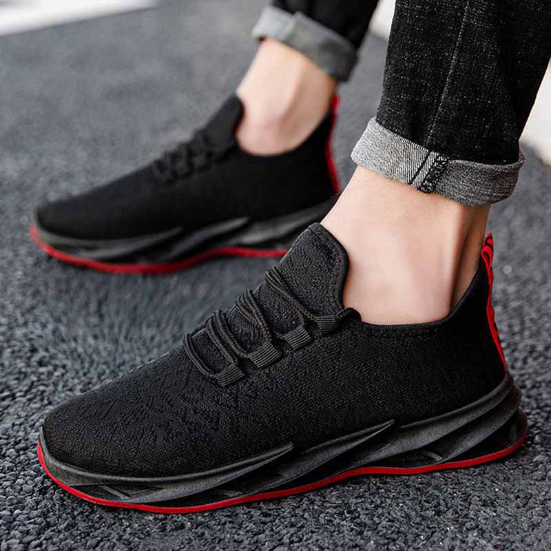 Men Fashion Casual Sports Mesh Lace-Up Thick-Soled Sneakers