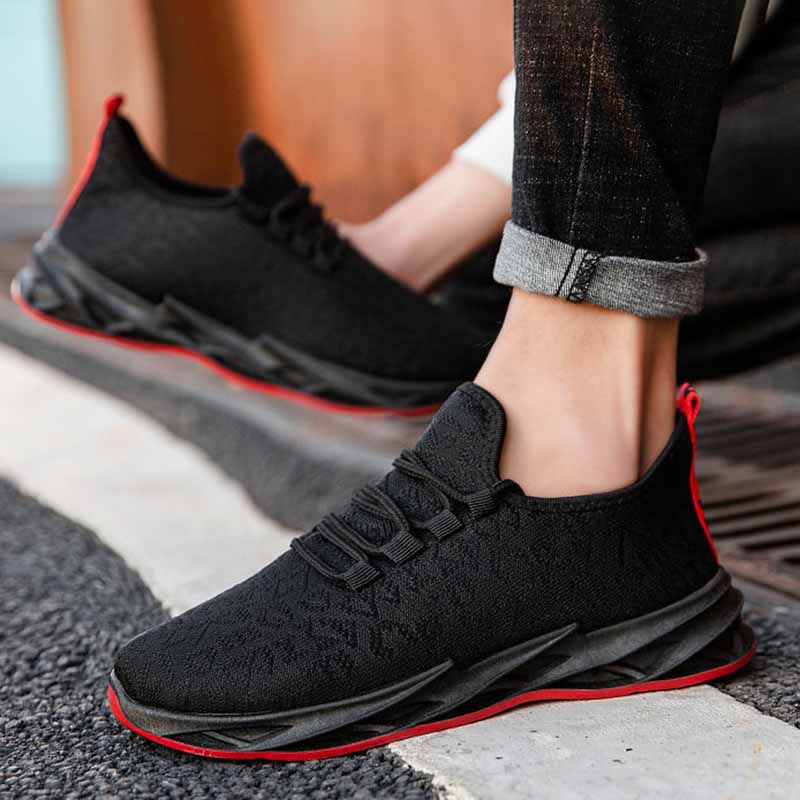 Men Fashion Casual Sports Mesh Lace-Up Thick-Soled Sneakers