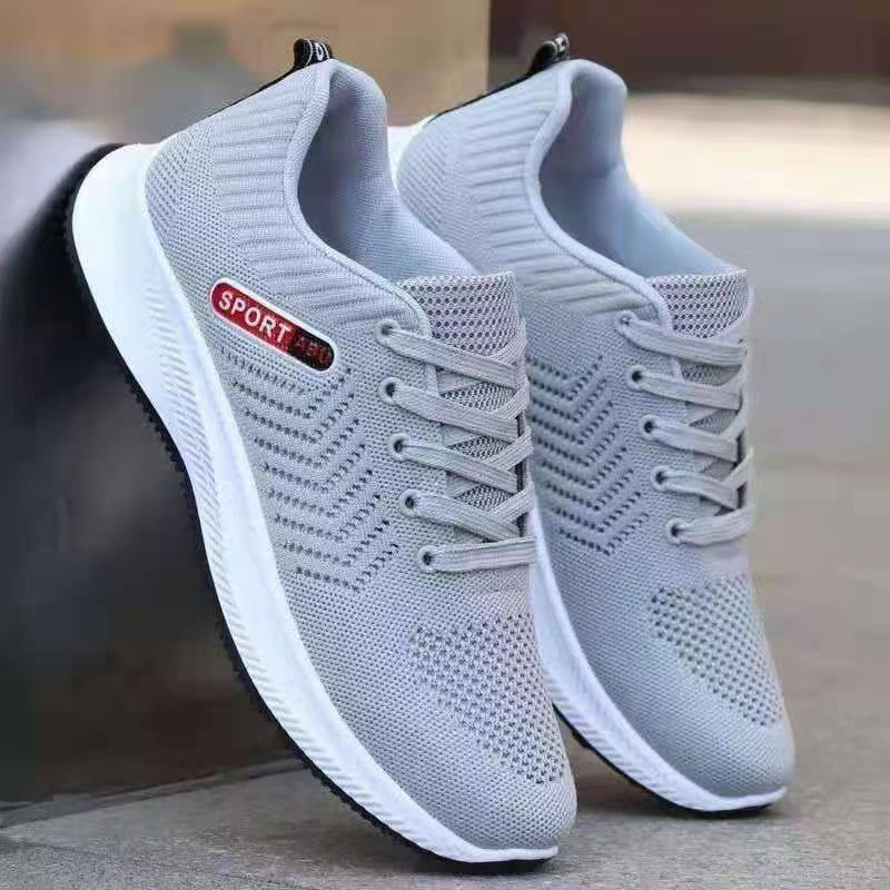 Men Fashion Casual Sports Mesh Lace-Up Thick-Soled Sneakers