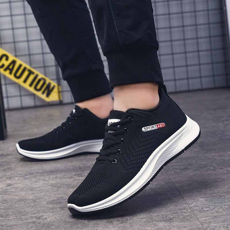 Men Fashion Casual Sports Mesh Lace-Up Thick-Soled Sneakers