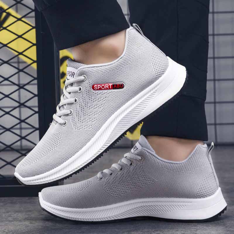 Men Fashion Casual Sports Mesh Lace-Up Thick-Soled Sneakers